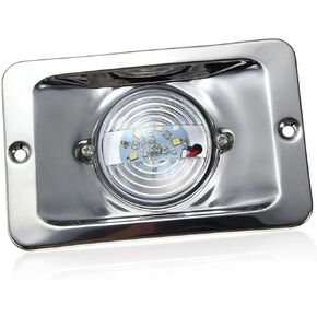 1 Pcs 12V Waterproof Stainless Steel Navigation Lamp White LED Square Light Transom Ship Lights for Marine Boat Ship