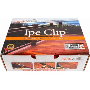DeckWise (Grey) Ipe Clip Extreme Hidden Deck Fasteners, 3/32" Spacing, Includes Stainless Steel Black #8x2" Trim-Head Screws for 100 Sq. Ft. of AD Hardwood or Thermal Wood Decks (175 ct. Kit)