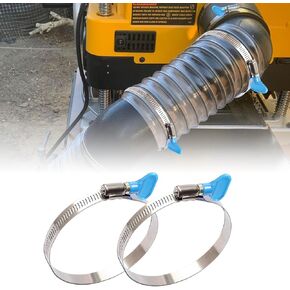 YAKEFLY 2PCS Worm Gear Hose Clamps,4 Inch Key Hose Clamp,Air Hose Clamps,Pipe Clamp,Thumb Screw Metal Clamps,Key-Type Adjustable Stainless Steel Hose Clamps for Dryer Vent (5 Inch)