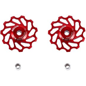 Ceramic Derailleur Pulley Wheel, Rear Derailleur Pulley, Ceramic Bearing Wheel Aluminium Alloy Rear Derailleur Roller 11T/13T (2pcs)