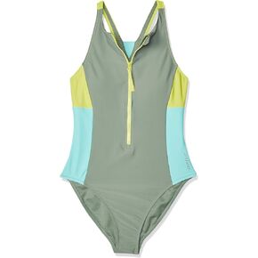 Speedo 800403416002S Zip Colorblock 1 Pc Soft Olive S