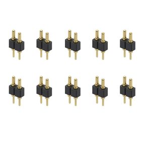 10PCS Gold Plated Spring Loaded Thimble Pogo Pin 7.5mm long Pin Male Spring Pogopin Header Target Connector Through Hold PCB (2 Pin Male)