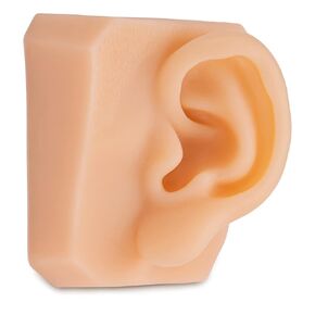 Soft Silicone Left Ear for Practicing Suture, Silicone Flexible Model for Education Display, Rubber Ear for Teaching Instructions