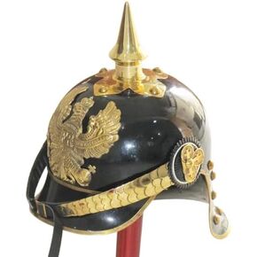 THOR INSTRUMENTS WW I&II GERMAN PRUSSIAN PICKELHAUBE HELMET BRASS ACCENTS IMPERIAL OFFICER SPIKE HELMET PICKELHAUBE HELMET Rustic Vintage Home Decor Gifts