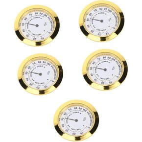 Mikinona 5Pcs Round Hygrometer Humidity Measurement for Violin and Guitar Case Accurate Instrument Care Humidity Monitoring