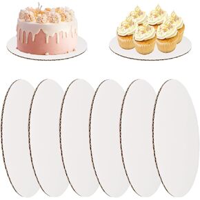 25Pcs Round Cake Boards, 10 Inch White Food-Graded Corrugated Cardboard, Waterproof and Oil-Proof Cake Plates Pizza Plates for Dessert, Baking, Cake DIY and Craft Display