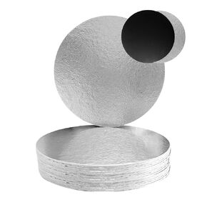 9 inch Round, 2-Sides Silver/Black Solid Food-Graded Sturdy Cake Boards, 2mm Thick (12-Pack)