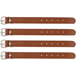 4Pcs Adjustable Bike Front Basket Strap, Leather Strap with Metal Buckle, Accessory for Bike Basket Decoration