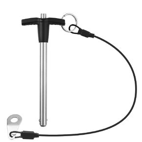 T Handle Quick Release Pin 0.24 Inch Diameter,304 Stainless Steel Ball Locking Pin with Push Button Lanyard Usable Length 1.57"(6mm x 40mm)