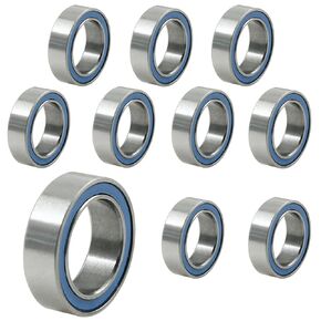 10 Pack MR128-2RS Ball Bearings, Bearing Steel and Double Rubber Sealed Miniature Deep Groove Ball Bearings, ID 7mm OD 11mm