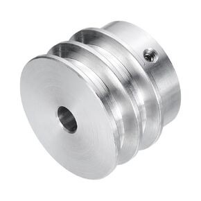 uxcell V-Type Pulley 8mm Bore 40mm Outer Dia Double Groove Aluminum Alloy for Motor Shaft Drilling Machine 6mm(1/4") PU Shape Belt