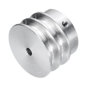 uxcell V-Type Pulley 5mm Bore 40mm Outer Dia Double Groove Aluminum Alloy for Motor Shaft Drilling Machine 6mm(1/4") PU Shape Belt