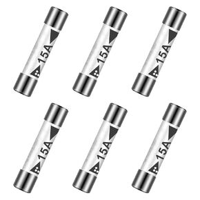 Ceramic Cartridge Fuses 15A 500V 6x25mm Ceramic Fuses Fast Blow Replacement for Amplifier Energy Saving Lamp Ballast 6pcs