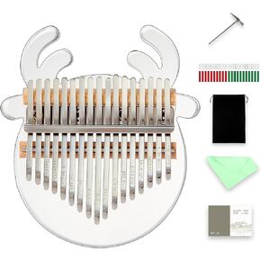 Kalimba 17 Key - Thumb Piano - Calimba Mbira Finger Piano - Acrylic Kalimba Clear - Mini Kalimba Instrument - Finger Harp Thumb Harp - Small Musical Instrument Christmas Gifts For Beginner Music Lover