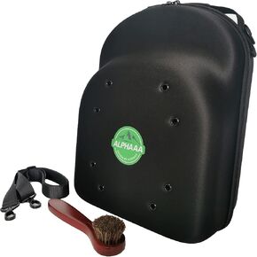 Hat Case Travel Hat Protector Case for Baseball Caps Carrier Baseball Bag Hat Holder for Travel (Cap Carrier 1-6) Hat Travel Bag with Shoulder Strap and Cleaning Brush, Black