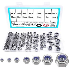 70Pieces 5/16"-18 Inch Nylon Lock Nuts,SpzcdZa 304(A2-70) Stainless Steel LockNuts for Industrial and Construction Fasteners;Standard Metric Thread Nylock Nuts