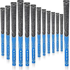 SAPLIZE Hybrid Golf Grips (CL07) - Set of 13, Innovative Design, Cross Corded Rubber Technology, Options of 8 Colors, Standard/Midsize, Basic/Deluxe Kit for Choice, Multicompound Golf Club Grips