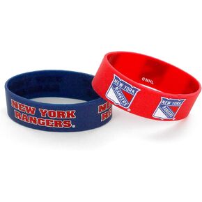 Aminco New York Rangers Silicone Rubber Bracelet Wristbands, 2-Pack