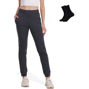 MERINNOVATION Women's Merino Wool Jogger Pant Thermal Sweatpant for Running Breathable Wicking Anti-Odor
