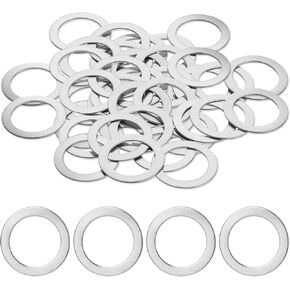 20PCS Pedal Washers Spacers, 9/16" Road Bike Pedal Extenders Bicycle Stainless Steel Silver 20/15mm (OD/ID) Washers Spacers for Moutain Bike Road Bicycle