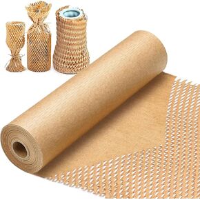 Honeycomb Packing Paper 15"x165' Eco Friendly Packing Paper for Moving Recyclable Honeycomb Paper Moving Supplies Bubble Paper Wrapping Protective Roll.