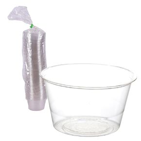 ECO PRODUCTS Compostable Clear PLA Plastic 3oz Portion Cups, Pack of 100, Round Cold Food Containers, Renewable Plant-Based, Lid Sold Separately, Disposable, ASTM Compliant, BPI-Certified
