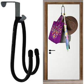 Metal Over The Door Hooks, Large Wreath Hanger, Sturdy Door Hanger Hooks for Hanging Towel Robe Hanger for Bathroom,Bedroom,Kitchen,Hanging Towels,Coats,Guitar, Skateboard,hat Organizer