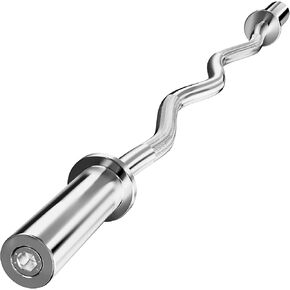 47-Inch EZ Curl Bar for Strength Training, 400lb Weight Capacity, Solid Steel with Anti-Slip Grip – Ideal for Home Gym and Bicep, Tricep, and Upper Body Workouts