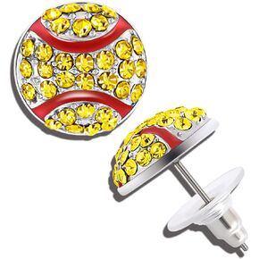 Premium Sparkle Baseball/Softball Earring Stud for Women, Perfect Gifts for Baseball Mom,GameDay,Party, Sport Fans and Birthday w/Nice Gift Box saying "My Mom It's Better Than Yours"