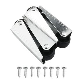 4pcs 0.9 Inch Silent Rubber Casters Rolling Casters with Vertical Mounting Extension Brackets Non-Slip Swivel Heavy Duty Casters for Sofas Trolleys Furniture Repair with Screws