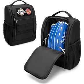Single Baseball Glove Case, Baseball Glove Holder for Softball & Baseball Glove, Black Baseball Glove Bag with Multiple Storage Pockets
