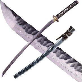 Handmade Katana,Japanese Samurai Sword Katana,Damascus Steel,T10 High Carbon Steel Clay Tempered,Full Tang,Razor Sharp,40.5-Inch (Dragon6-Damascus Hammer Back)