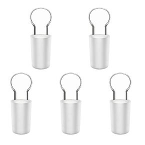 stonylab Glass Hollow Stopper, 5-Pack Borosilicate Glass Penny Head Glass Hollow Stopper with Closed Bottom for 14/20 Outer Joint Glass