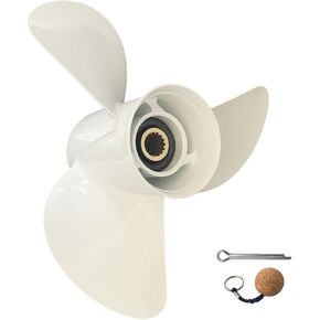 Aluminum Outboard Propeller Compatible with Yamaha 13 3/4×19 Outboard Engines Propeller for Yamaha 50-130HP 50/60/70/75/80/85/90/100/115/130HP 15 Spline Tooth (13 3/4×19)