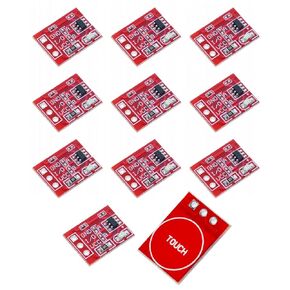 JZK 10x TTP223 Self-Lock Capacitive Touch Switch Module, DC 2.5V - 5.5V Digital Capacitive Touch Sensor Switch Module, Single-Channel Transformation