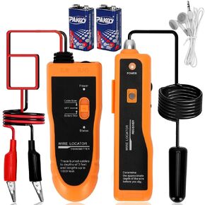 Underground Wire Locator, Up to 3 Feet Deep and 1,640 Feet Long, Wire Detector with Headset and Battery, Underground Wire Breaker Locator for Pet Fence, Underground Irrigation and Power Line