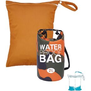 babygoal Waterproof Wet Bag and Dry Bag, Roll Top Waterproof 2L Backpack Sack for Travel,Swimming,Kayaking, Beach, Rafting, Boating, Hiking, Camping and Fishing 2WLL03-B