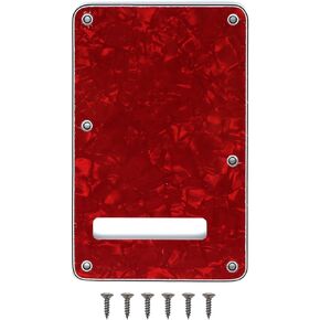 6 Hole Strat Guitar Back Plate Tremolo Cover Backplate for Fender USA/Mexican Standard Stratocaster (Agate Red)