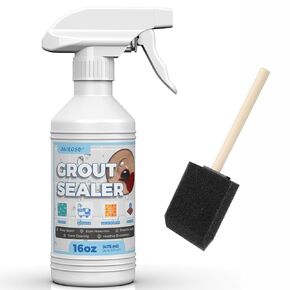 Professional Tile Grout Sealer, Grout Sealer Spray, Grout Sealer, Grout Penetrating Shower Sealer, Non Toxic - Quick-Drying, Grout Stain Sealant Protector for Shower, Tile Floors, Countertops & Marble
