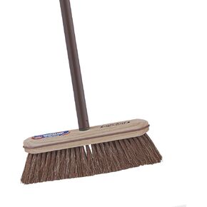 Superio Horsehair Broom, Brown Metal Handle with Fine Premium Bristles, Heavy Duty Home and Kitchen Broom Easy, Sweeping Dust and Wisp Floors and Corners