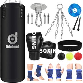 أكياس اللكم Odoland 10-in-1 غير مملوء بالأطفال ، كيس ثقيل للملاكمة ، قفازات اللكم 6 أوقية ، مجموعة من كرات الانعكاس 3 كرات ، وأكمام واقية من الكاحل اليدوي للكاراتيه ، Muay Thai ، MMA ، MMA in Kuwait