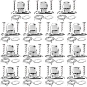 15 Set Marine Grade Twist Lock Fasteners, Rustproof Turn Button Eyelet & Stud & Mounting Screws, Zinc Alloy Canvas Quarter Turn Fasteners for Boats