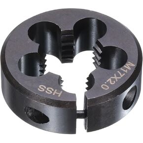 HARFINGTON Round Threading Die M17 x 2 Metric Thread 38mm OD Adjustable Right Hand High-Speed Steel (HSS) Round Die Screw Thread Cutting Die for Thread Repair