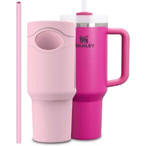 Silicone Boot for Stanley Cup 40 oz Accessories Sleeve Boots Bottom Protector & Replacement 12" Straw Set Compatible for Stanley Tumbler Quencher with Handle Full Body Case Anti-Slip