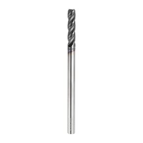HARFINGTON Carbide Square Nose End Mill Bit 1/4" Cut Dia 4 Flutes TiAlN Coated Milling Cutter for Hardened Steel Metal (1/4" Shank 1" Cut Length 4" Long 30 Degree Helix)