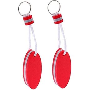 QYM 2 Pieces Floating Keychain, Float Buoy Boat Key Ring Buoyant Sports Key Chains for Boating Fishing Whitewater Rafting Canoeing Sailing, Kayaking, Swimming and Outdoor Sports Red, 13 x 8 x 4cm
