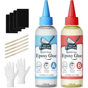 Quickly Cure Golf Club Epoxy 8.8oz, Quick Cure Transparent Durable Golf Epoxy, Golf Shaft Epoxy Used to Repair All Golf Clubs, Golf Heads, Drivers, Putters and Irons