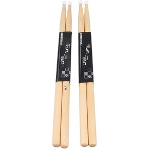 Drum Sticks - Made of Maple Wood for Long Term Use, Ideal for Light Punching Force and Fast Playing, Versatile Application, High Performance with Nylon Tips