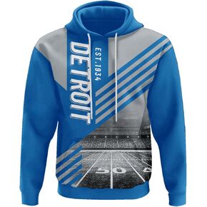 Men's Football Hoodie Long Sleeve Pullover Sweatshirt Game Day Apparel City Team Fan Hoodies Gift S-2XL