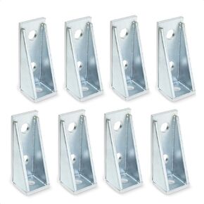 8Pcs 3 Hole 90 Degree Gusseted Fitting for 1-5/8" Strut Channel, Right Angle Connector Bracket Welded Corner Braces, Right Angle Bracke, Accept 1/2" Bolt, 5.7 mm Thick